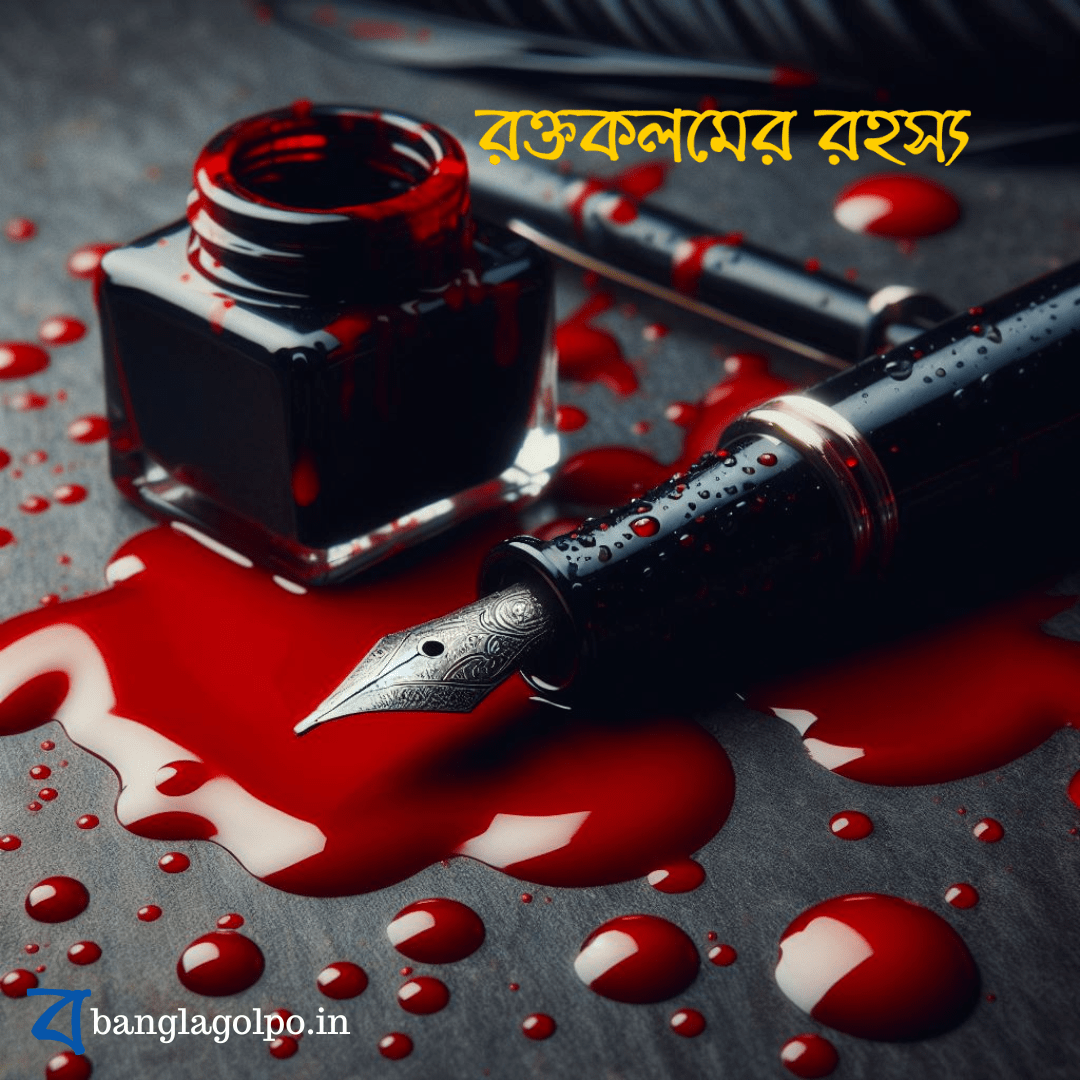 রহস্য রোমাঞ্চ পূর্ণ বাংলা গল্প "রক্তকলমের রহস্য"। লেখিকা সোনাময়ী রায় স্টিফেন কিং-এর ভক্ত। তার লেখায় অনুপ্রাণিত হয়ে সে নিজেও লিখতে শুরু করে। কিন্তু তার ভক্তি ধীরে ধীরে এক অসুস্থ আবেগে রূপান্তরিত হয়।সোনা কিং-এর বাড়িতে যায় তার লেখা দেখাতে। কিন্তু সেখানে সে এক ভয়ঙ্কর রহস্যের সম্মুখীন হয়।রক্তকলমের রহস্য কি? সোনার কি হবে? জানতে পড়ুন এই রোমাঞ্চকর বাংলা গল্প।