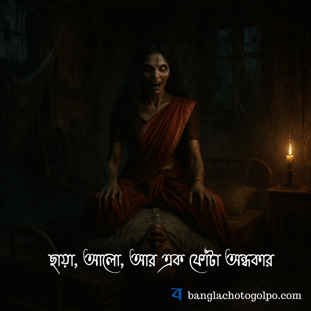 ভয়, প্রেম আর অতৃপ্ত আত্মার রহস্যে মোড়া এক অনন্য রোমান্টিক বাংলা ছোট গল্প। ঈশান ও অন্বেষার জীবনে ঘটে যাওয়া এক রাত বদলে দেয় সবকিছু। এখনই পড়ুন এই ভৌতিক প্রেম কাহিনি!