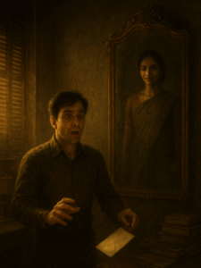 রহস্যে ভরা এক আয়না, ভৌতিক ছায়া আর অনিশ্চিত সত্য—এই সব মিলিয়ে গড়ে উঠেছে এক অদ্ভুত রহস্য রোমাঞ্চ বাংলা ছোট গল্প যা আপনাকে ভাবাবে গভীরভাবে।