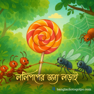 একটি মনোমুগ্ধকর ছোটদের গল্প যেখানে পিঁপড়ে, মাছি আর মাকড়শার মধ্যে খাবার ভাগাভাগি নিয়ে রূপকথার গল্পের মতো মজার লড়াই ঘটে। মায়াবী বনের অভিযানে আনন্দ আর শিক্ষা মিশে আছে।