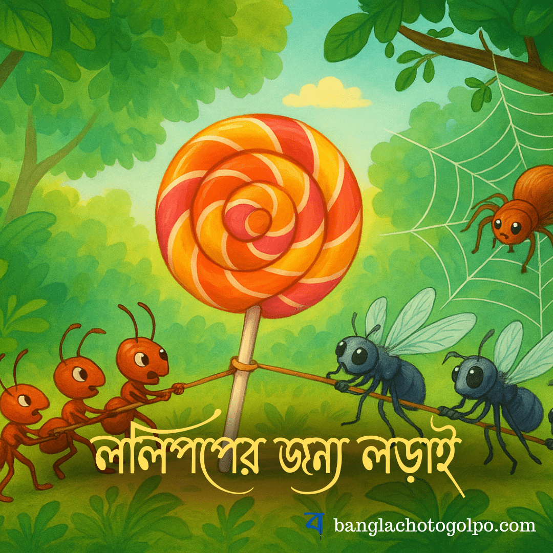 একটি মনোমুগ্ধকর ছোটদের গল্প যেখানে পিঁপড়ে, মাছি আর মাকড়শার মধ্যে খাবার ভাগাভাগি নিয়ে রূপকথার গল্পের মতো মজার লড়াই ঘটে। মায়াবী বনের অভিযানে আনন্দ আর শিক্ষা মিশে আছে।