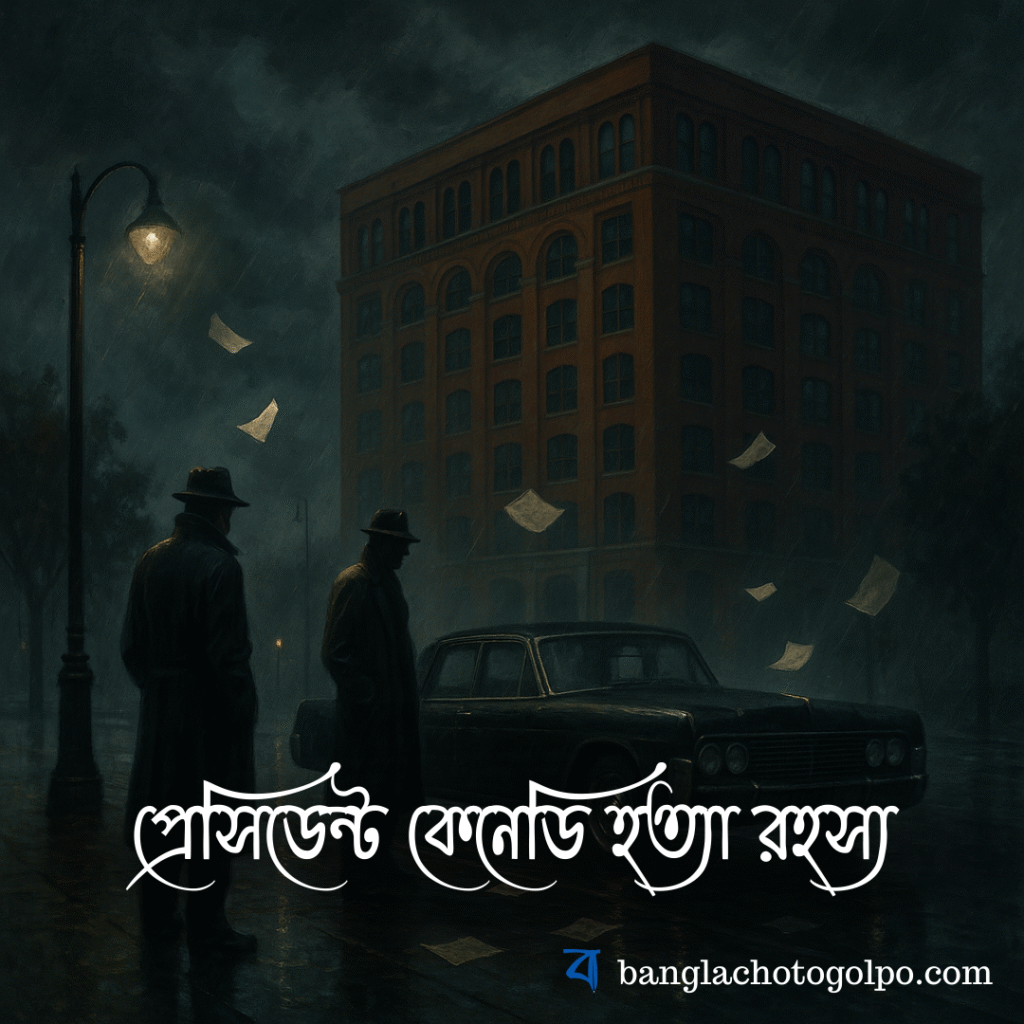 কেনেডি হত্যাকাণ্ডের অমীমাংসিত সত্য ও চলমান গবেষণা নিয়ে রহস্যঘেরা বাংলা ছোট গল্প, যেখানে ষড়যন্ত্র তত্ত্ব ও নতুন তথ্য উন্মোচনের প্রচেষ্টা উঠে এসেছে।