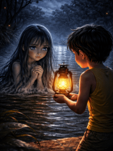 জলের ধারে নীরবতা, এক প্রদীপের আলো আর মানবিকতার জয়—এই অনুপ্রেরণামূলক বাংলা ছোট গল্প শেখায় দয়ার শক্তি।